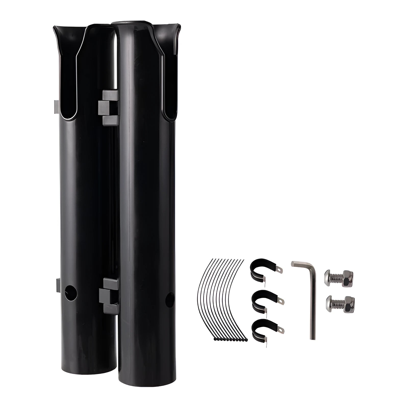 Carbon bicycle and motorcycle fishing rod rack with double-layer plastic rod frame