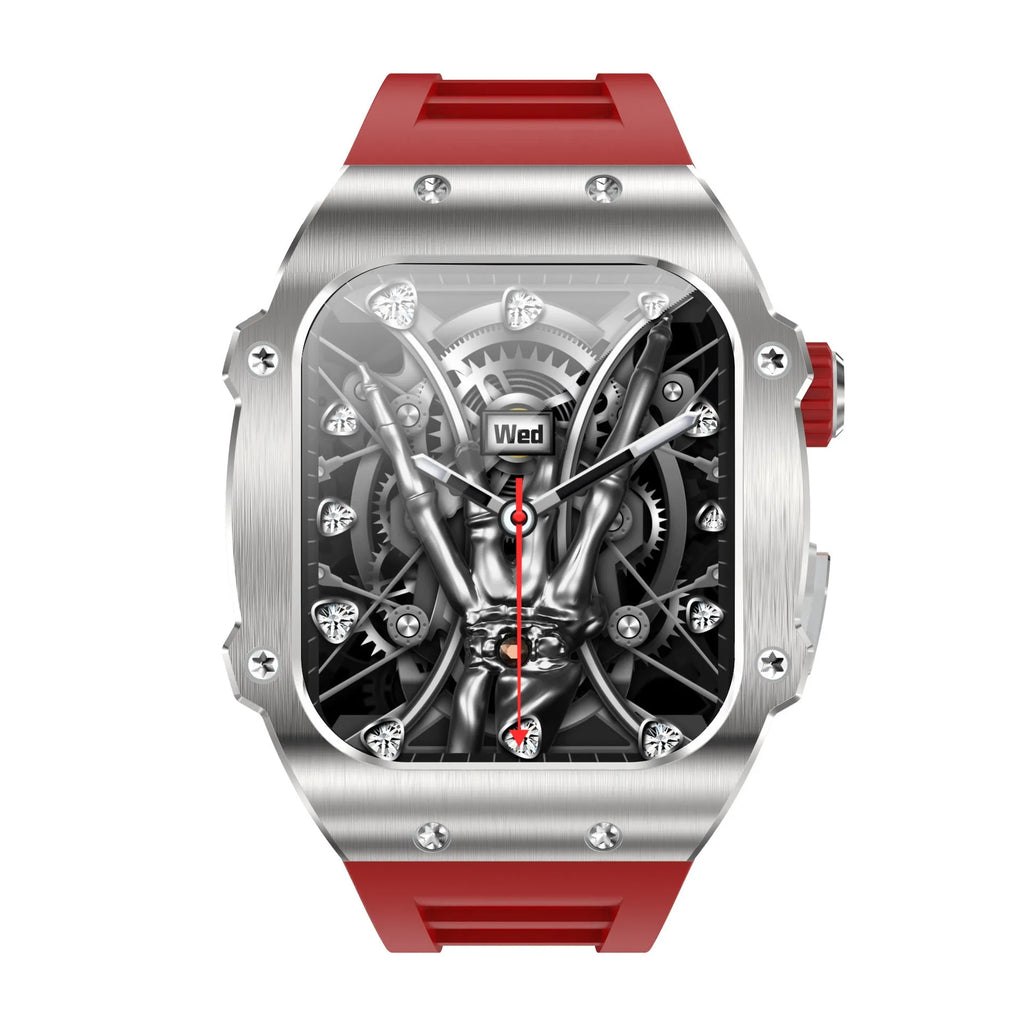 Men's smart watch with 1.91 inch IPS screen and colour strap options
