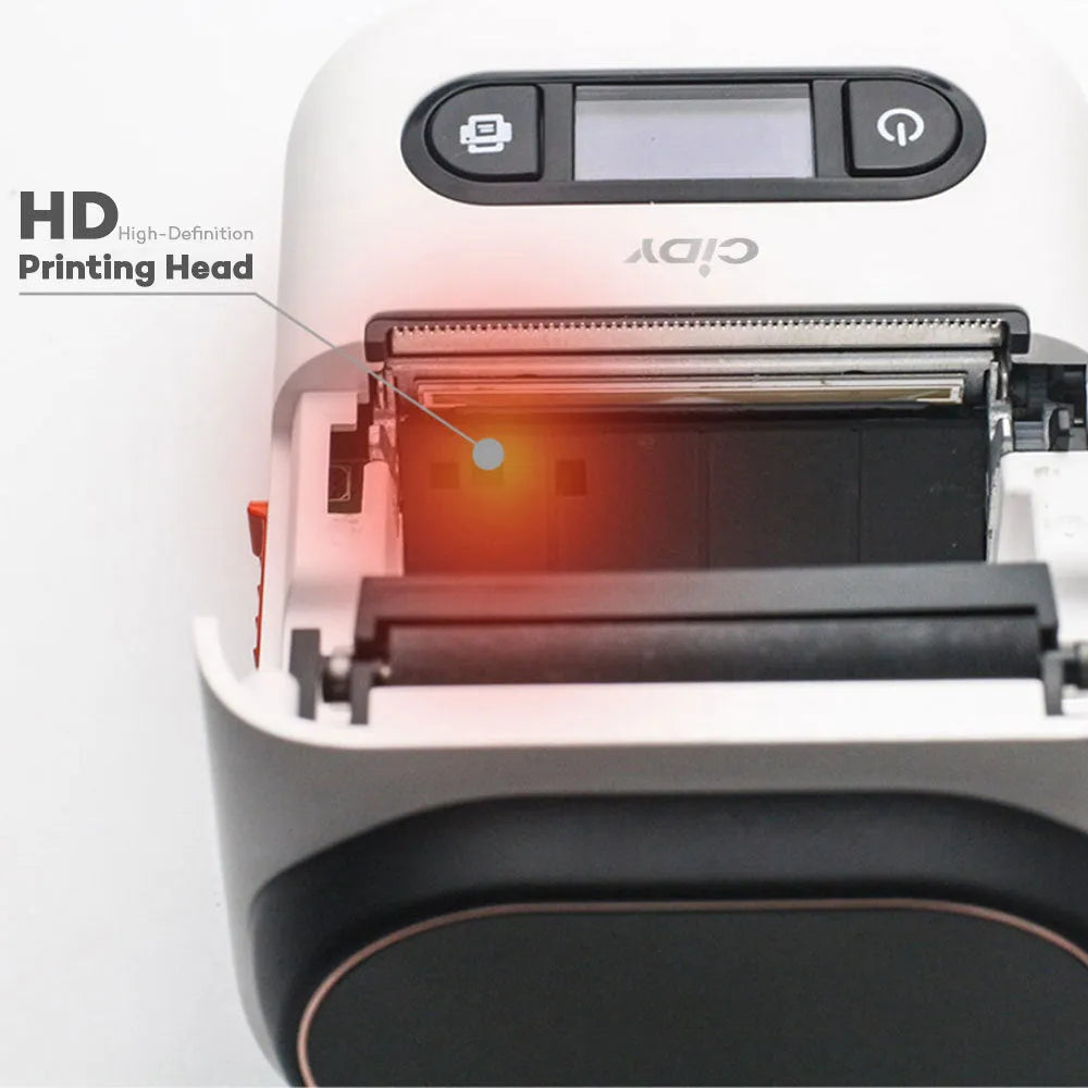 Handheld Bluetooth thermal printer, 203 dpi, 57mm print width, 84*130*61mm, Type C, five colours
