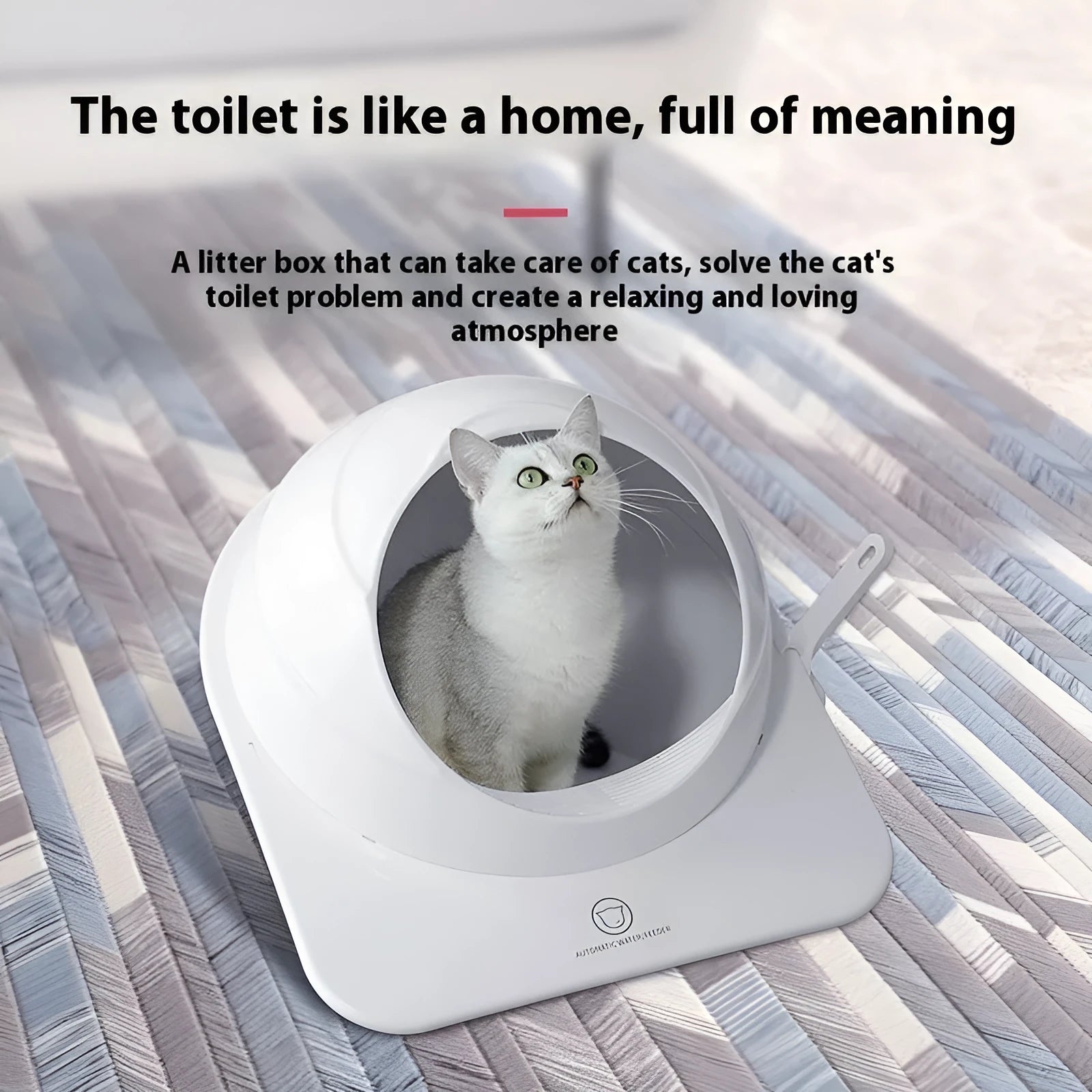 Large enclosed cat litter box in Ariston colour with covered design for odour control