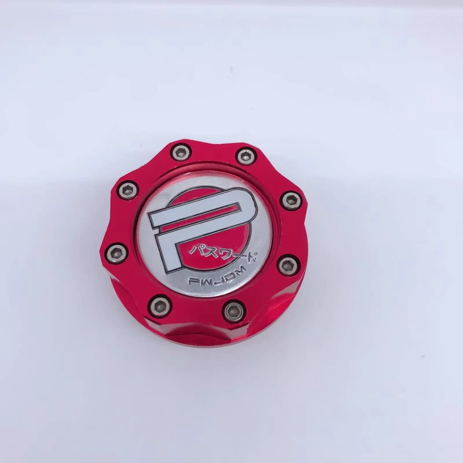 Aluminium alloy fuel tank cap for Honda vehicles in red, blue, gold, and purple colour options
