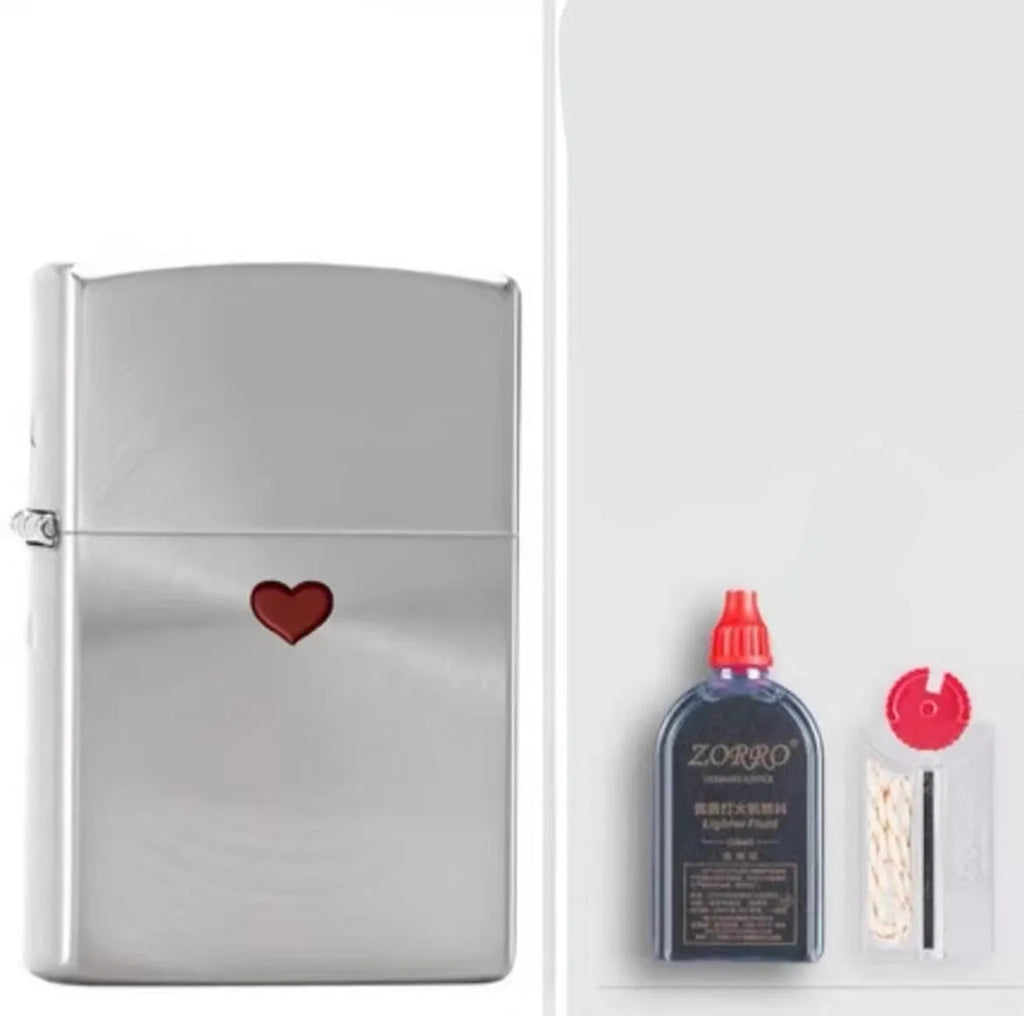 Windproof kerosene lighter with pure copper case measuring 58x39x13mm