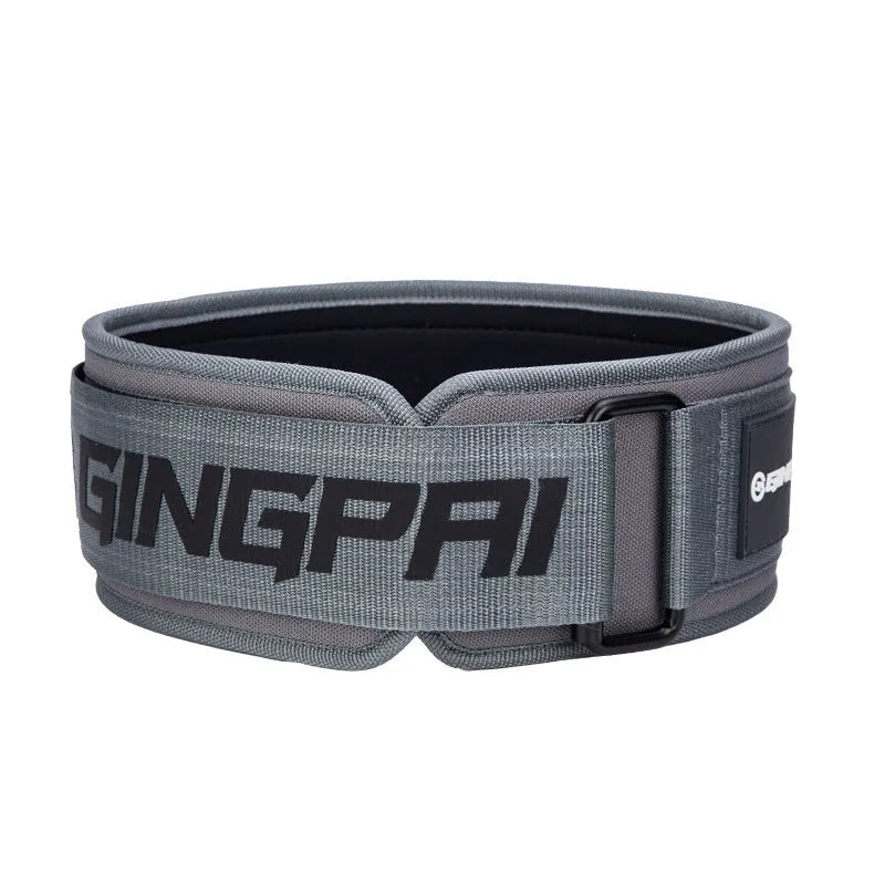 Adjustable abdominal exercising band with lumbar support for weightlifting and fitness training