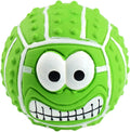 Green orange yellow latex smile face dog balls with squeaker for small medium pets