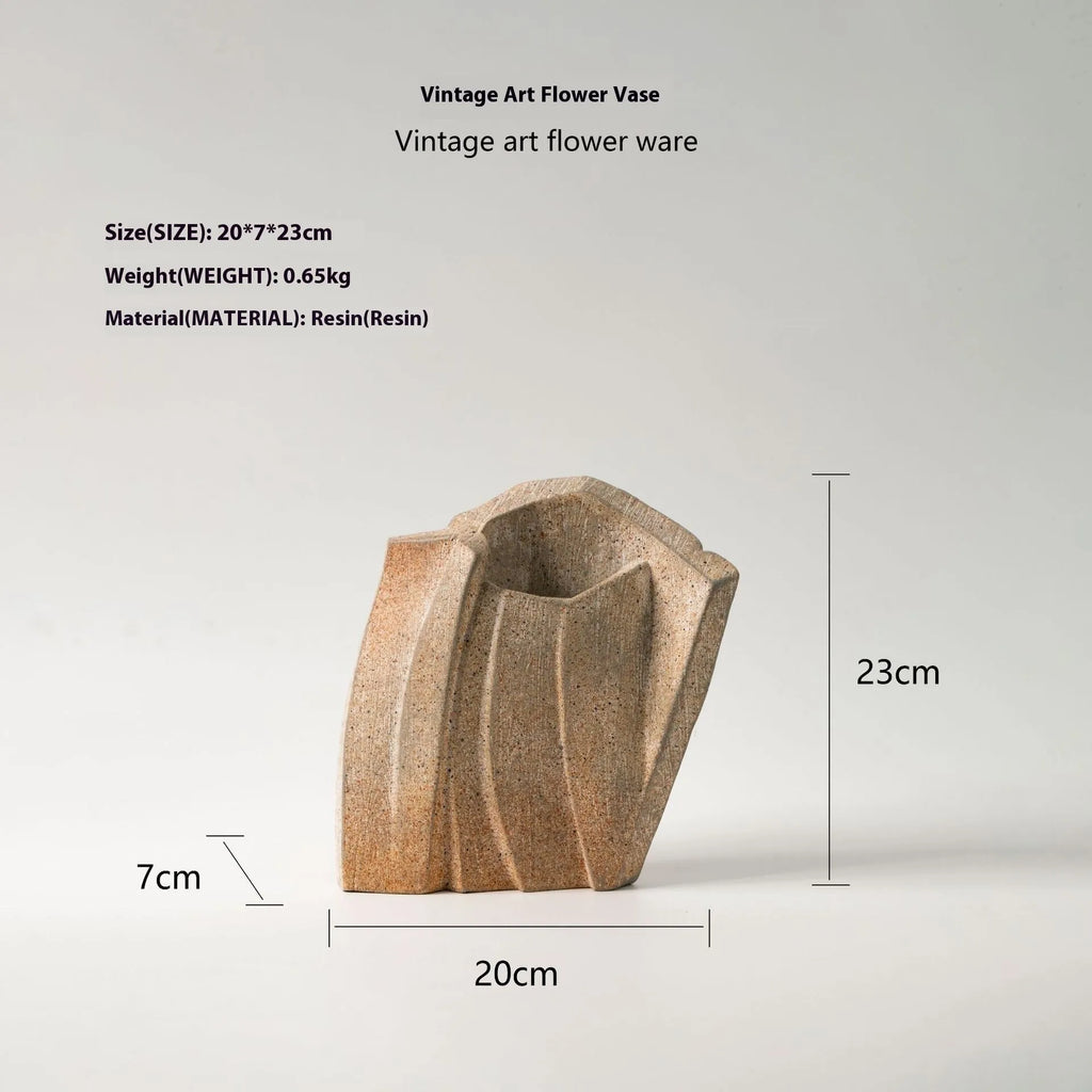 Resin reconstructed flower art displayed in ceramic vase with modern simplicity design in GT-B058 colour