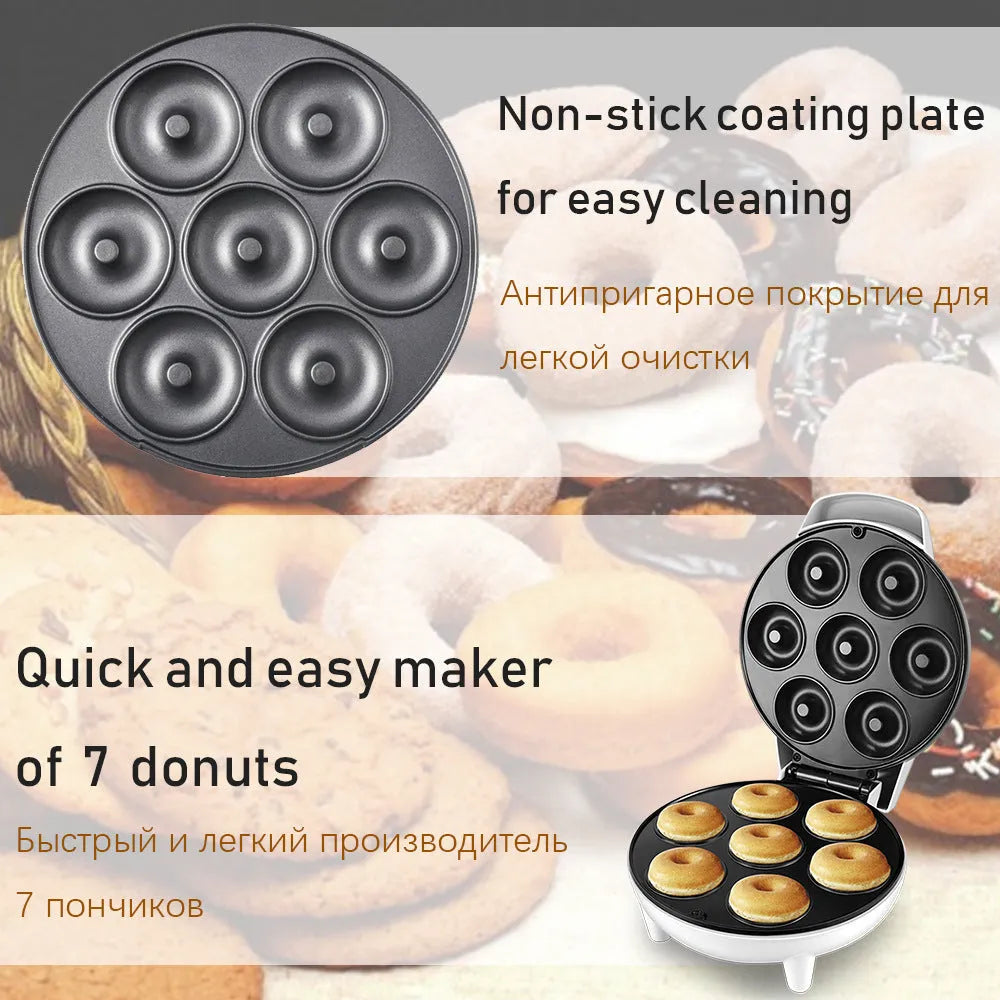 White 1200W electric donut maker with 23cm caliber, mechanical control, 23 x 12 x 27.5cm, 1.2kg