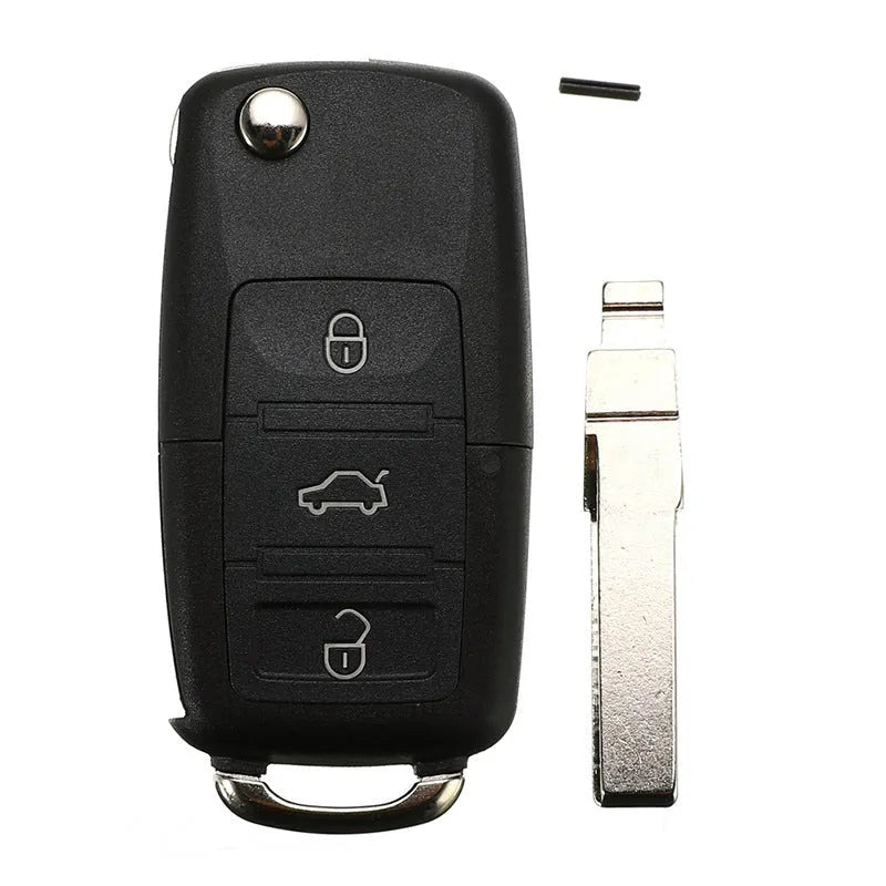 Black 3-button car key secret shell compartment box with included parts, key not included
