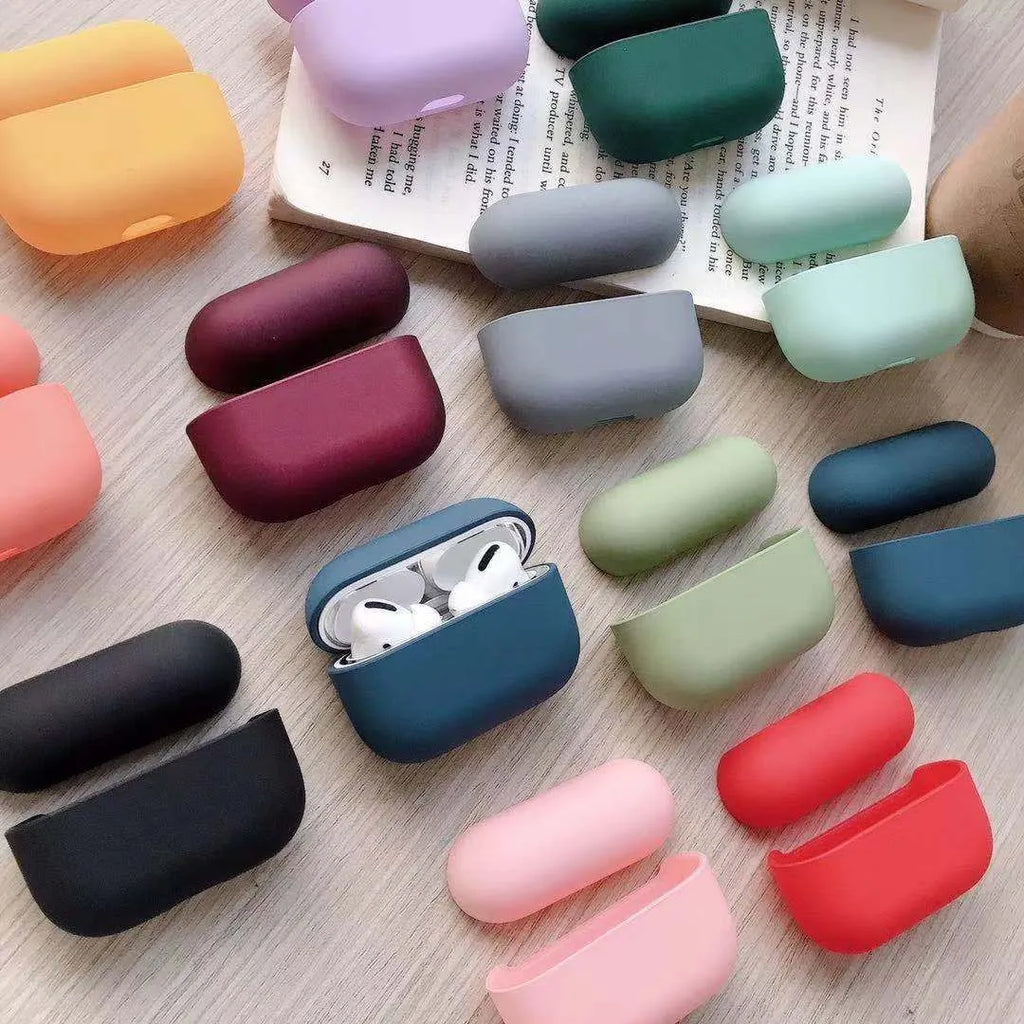 AirPods Pro protective case in multiple colours showing durable plastic construction