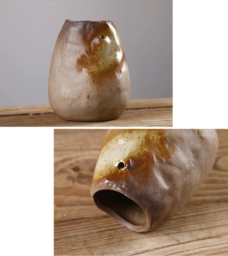Small glazed pottery vase in Japanese miscellaneous style, ornament format, colours A to F available