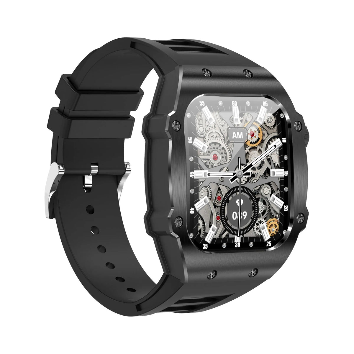 Men's smart watch with 1.91 inch IPS screen and colour strap options