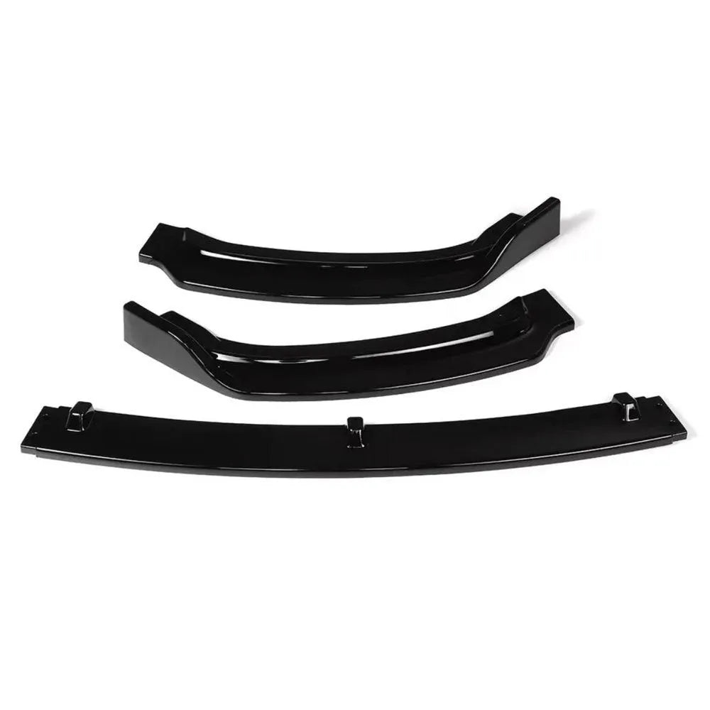 BMW F30F35 3 Series front bumper cover lip in bright black measuring 96cm x 10cm with polypropylene construction