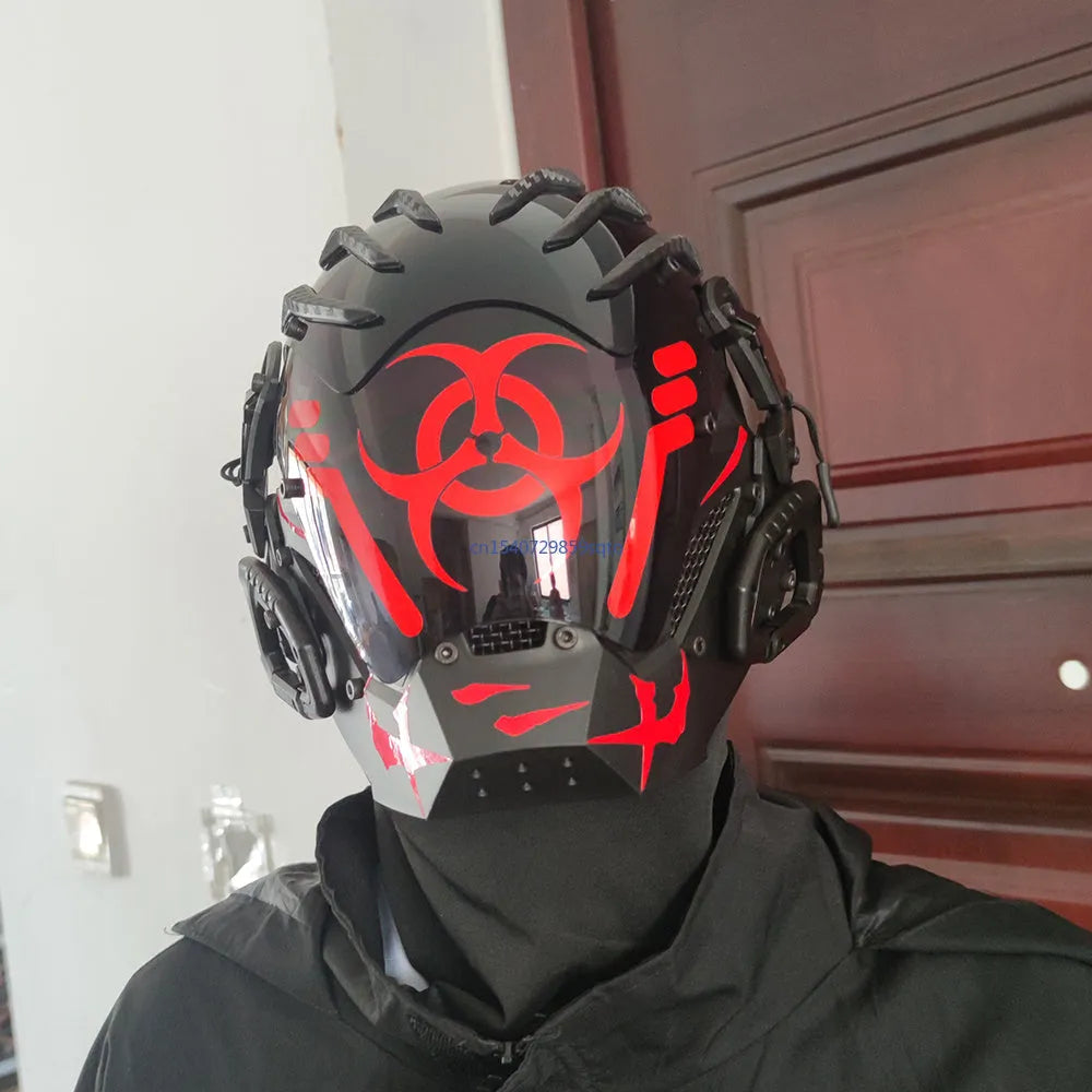 Black full-face prop mask with lightweight 300g design for party use