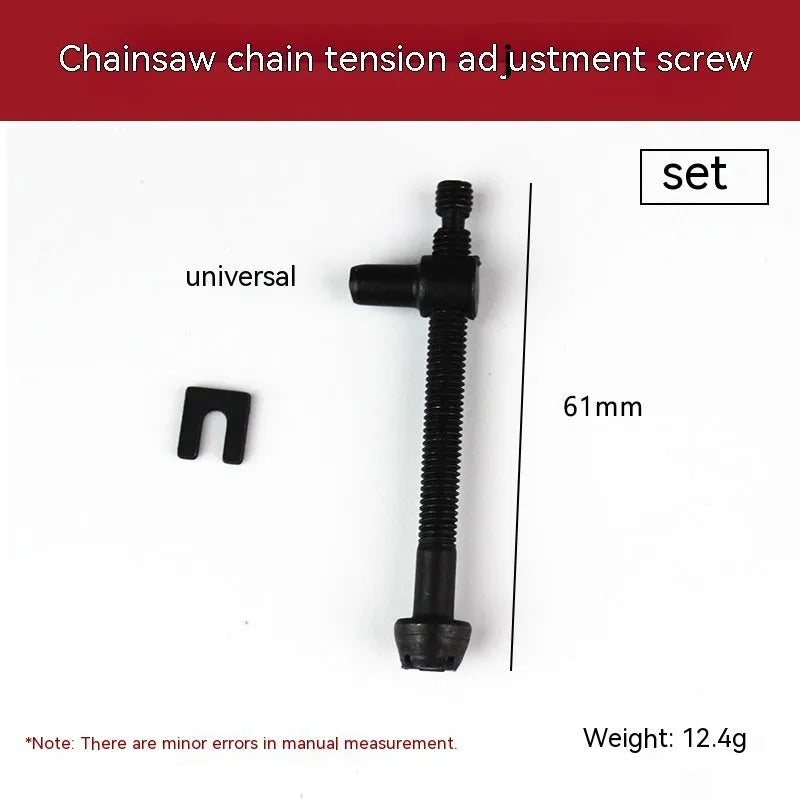 Chainsaw chain tension adjustment accessory kit with nylon thread spools and gear components