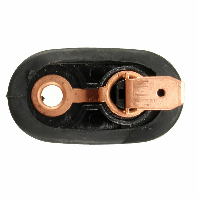 Black universal car interior door light switch made from plastic and metal components