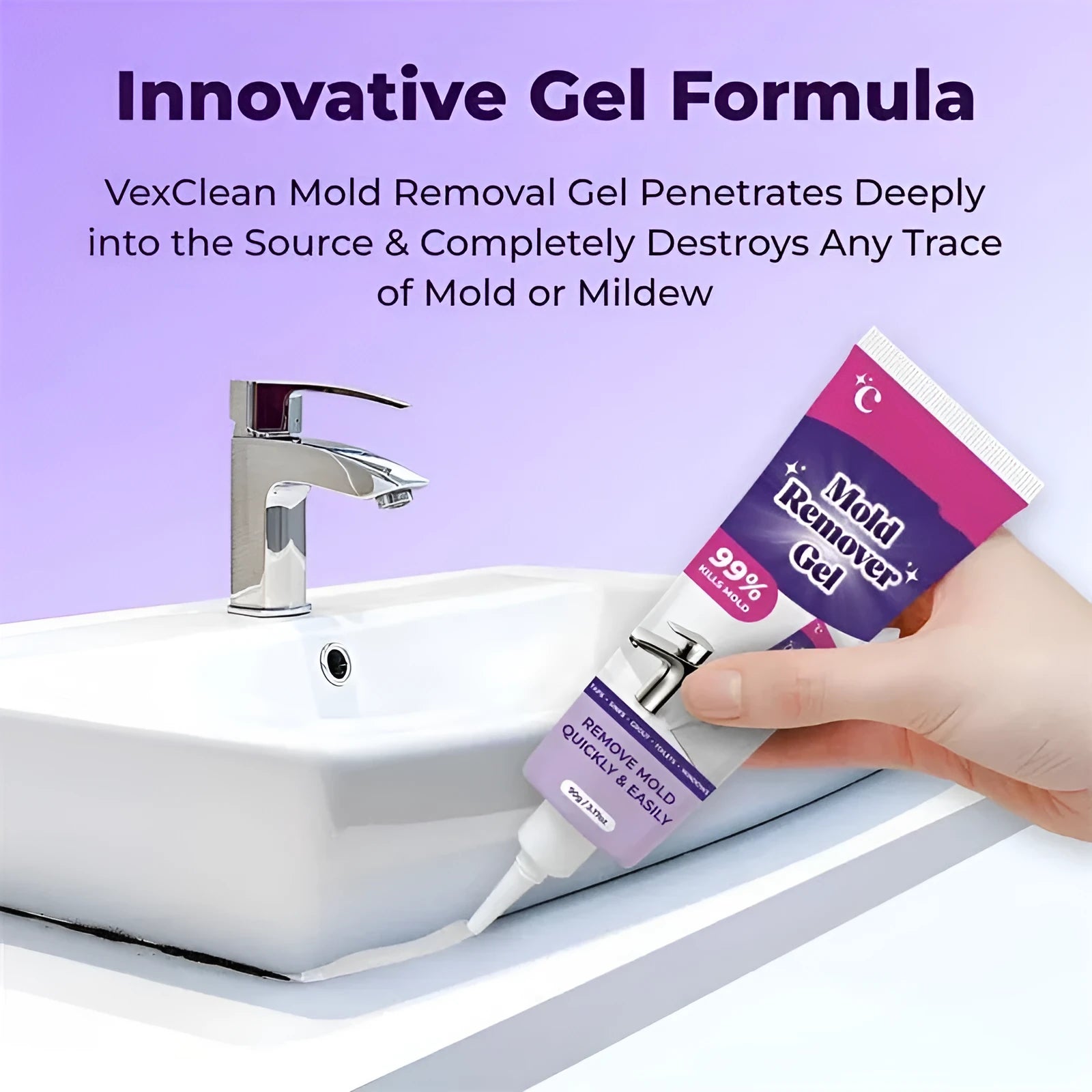 90g cleansing nursing gel in container with sodium hypochlorite and carbopol formula