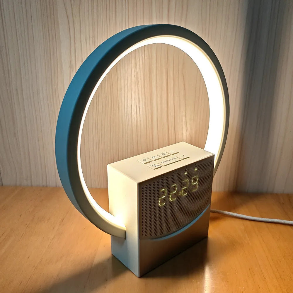 White noise sleep aid lamp with Bluetooth stereo, touch wake light and sunrise simulation, 200mm x 48mm x 220mm, white