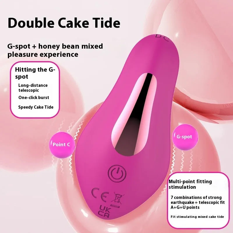 Rose red silicone wearable female massager with butterfly design and USB charging cable