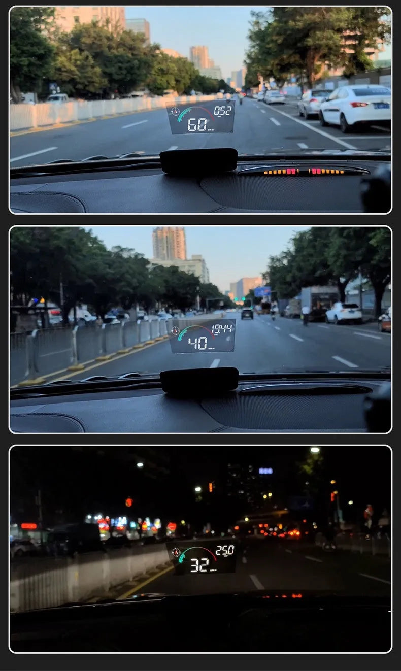 Black universal head-up display car GPS projector unit with USB cable