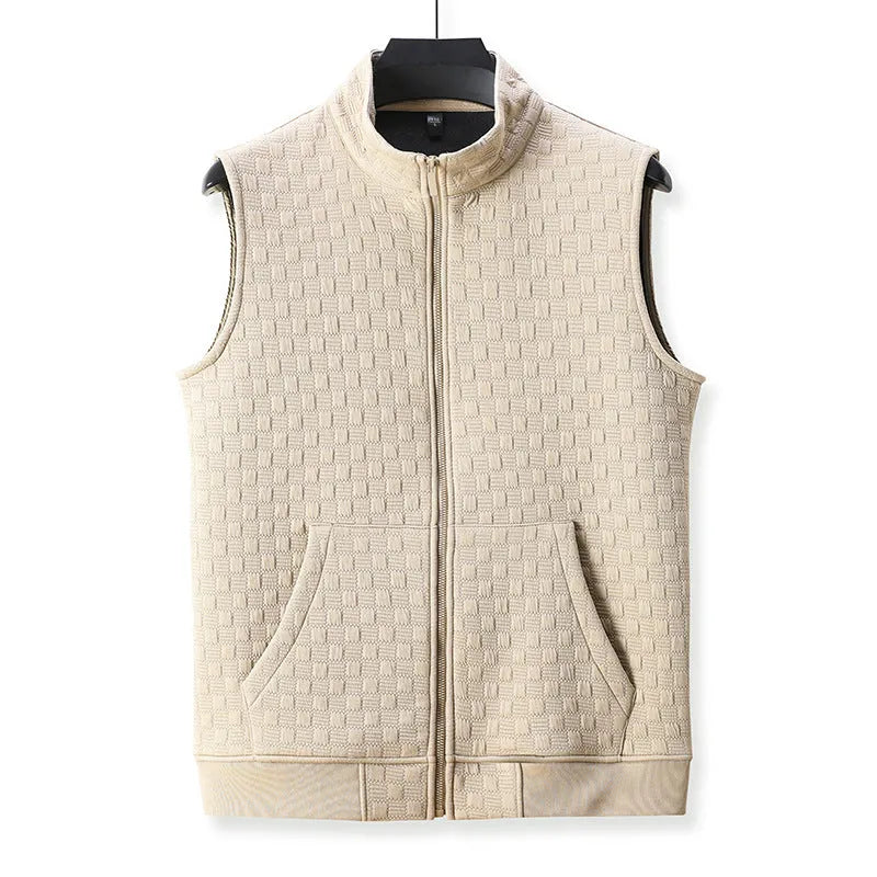 Casual sleeveless waistcoat vest in cardigan style for men's layering