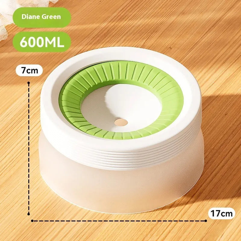 Green suspension pet bowl with non-wet mouth design for dogs and cats