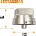 Silver metal oven stove knob replacement part 5.3cm diameter