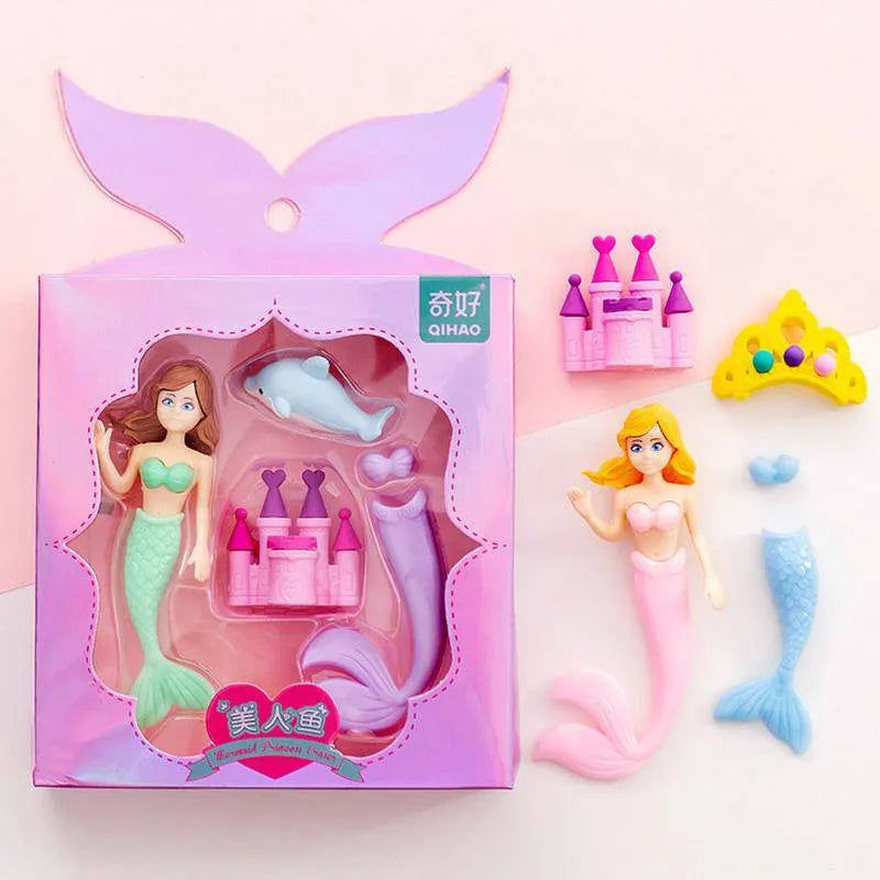 Flower Fairy eraser suit set with 12 units in Flower Fairy and Mermaid colours