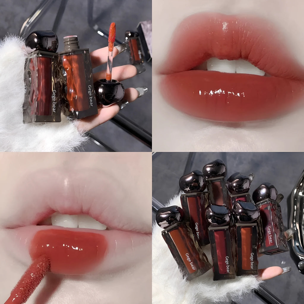 Glacier Lava Lip Lacquer in a tube showing its water light mirror gloss finish.