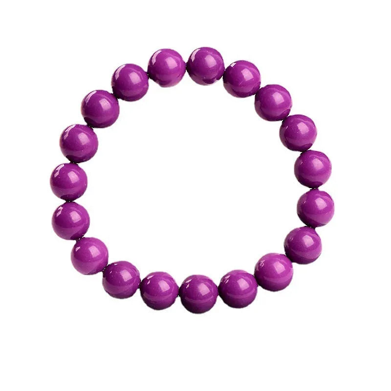 Jiuya purple crystal bracelet with polished 5A grade beads in single circle design