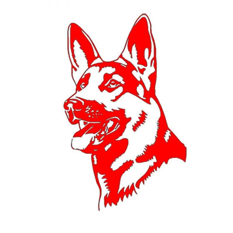 Reflective hunting dog Alsace shepherd bumper sticker measuring 13x8 cm with adhesive backing