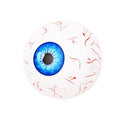 Green Halloween eyeball balloon with bloodshot pattern, 40 cm diameter when inflated