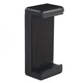 Black plastic phone holder with rotating clamp measuring 10mm by 4mm by 3.5mm