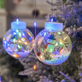 10-piece LED Christmas curtain lamp set with snowman and wishing ball designs