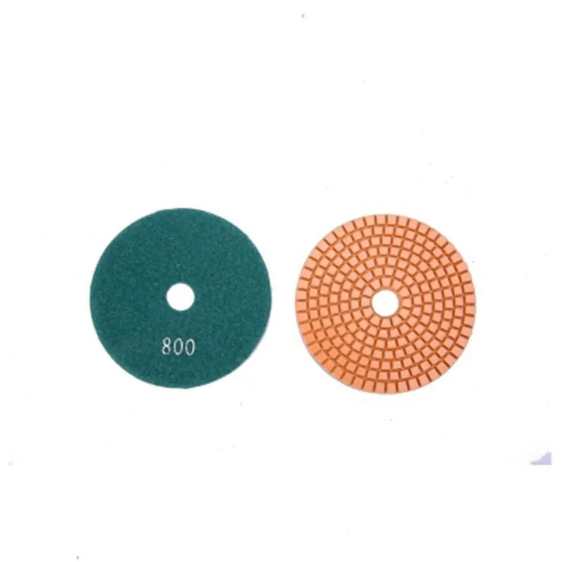 10-piece set of 80mm stone polishing pads with emery abrasive and 10mm centre holes