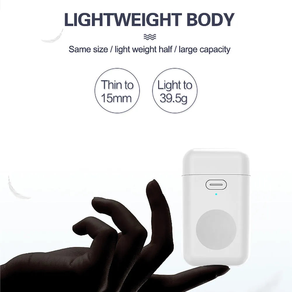 White Apple Watch magnetic wireless portable charger showing compact dimensions