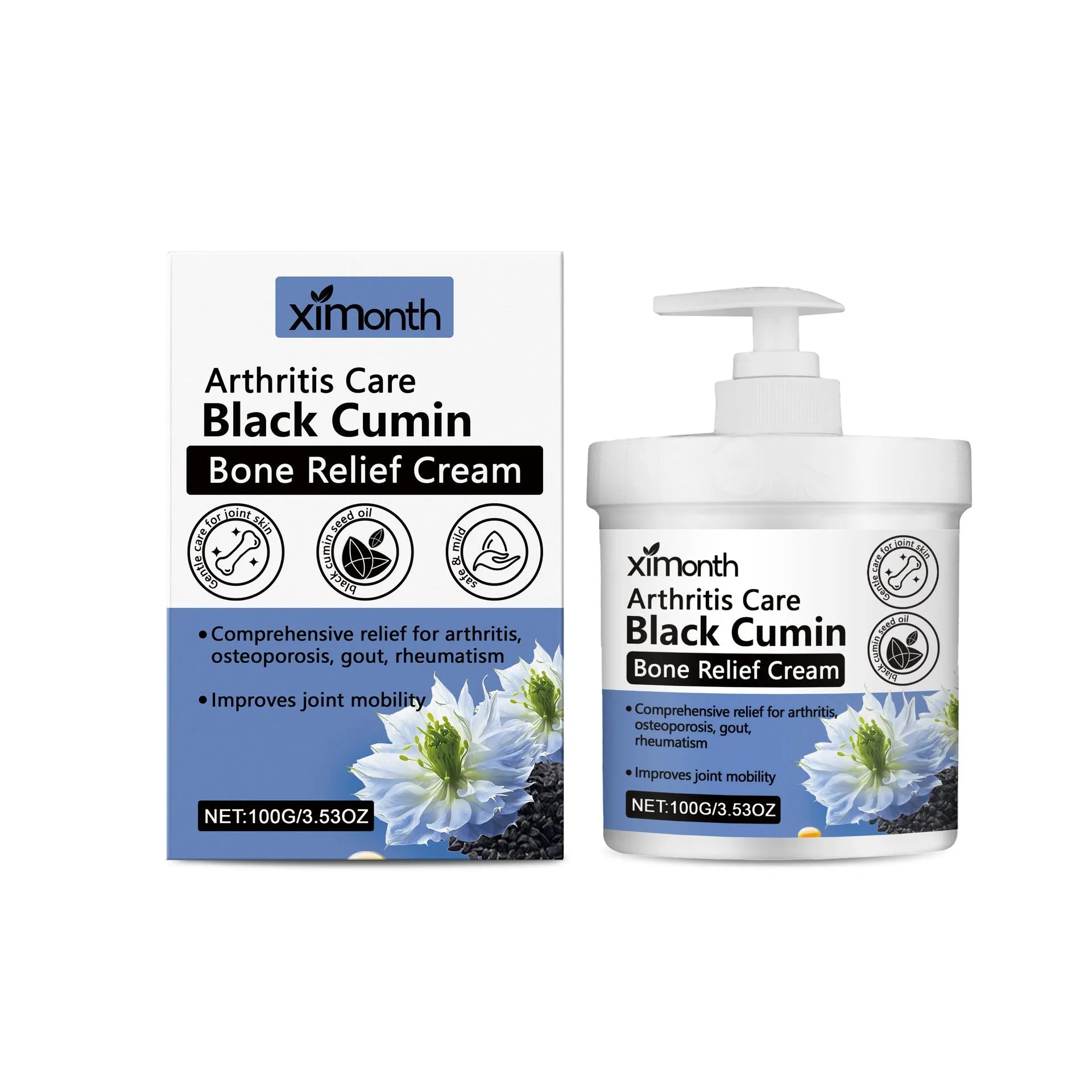 100g tube of joint relief cream with mint leaf and cumin seed oil ingredients