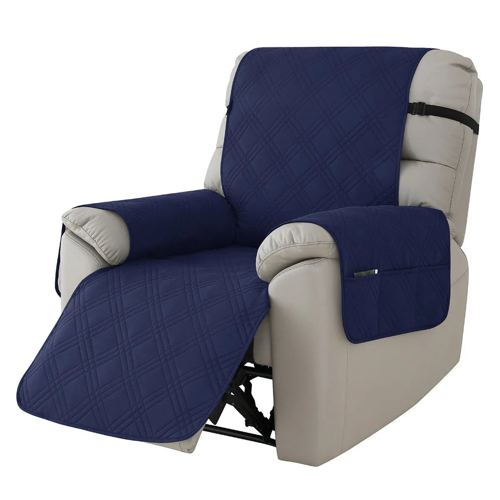 Quilted waterproof cover for Chivas massage chair sofa in small single size, shown in burgundy colour