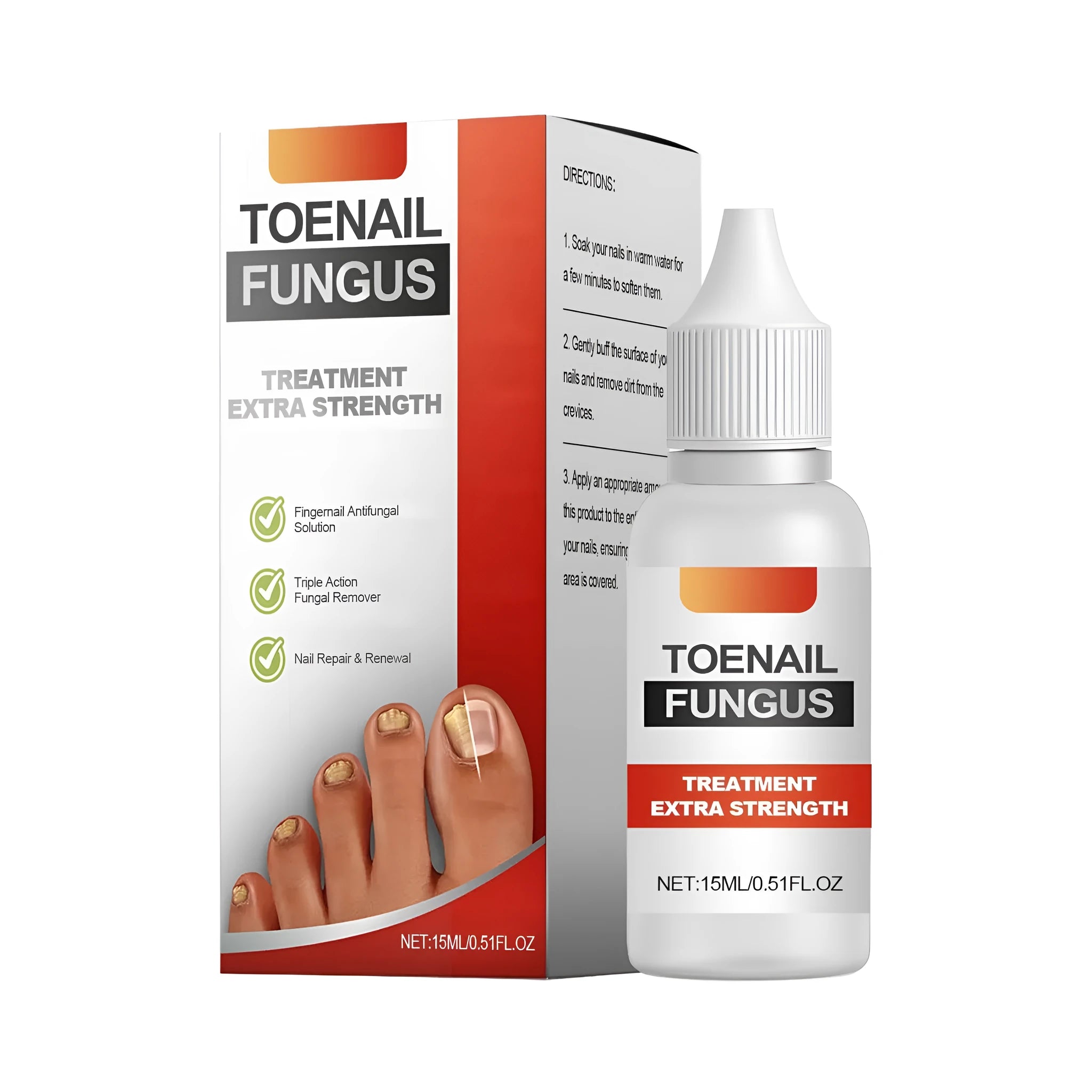15ML bottle of nail care drops with chlorhexidine, tea tree oil, borneol and vitamin E