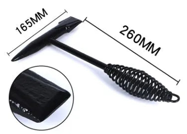 Electric welding slag removal hammer with spring handle and high-carbon steel head.