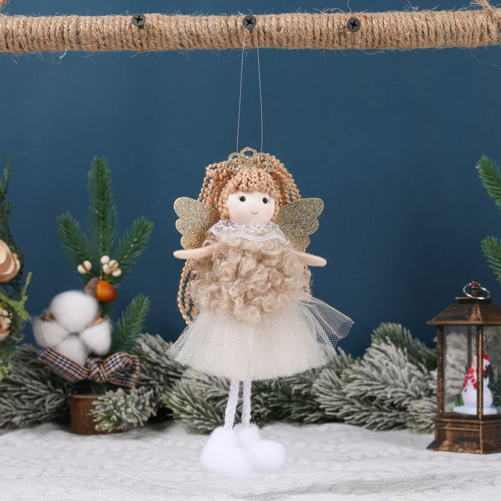 Christmas angel girl cloth pendant for high ponytail hair decoration with cartoon design