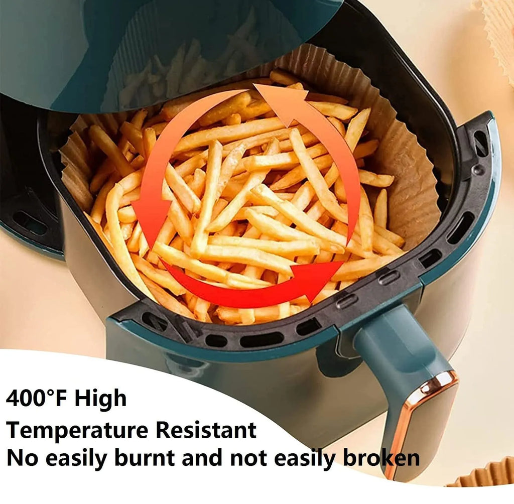 Disposable air fryer paper liners in round bowl shape with 4.5cm edges