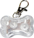 LED bone-shaped luminous pendant for pet collars in blue, green, orange, red, white, or yellow with three lighting modes