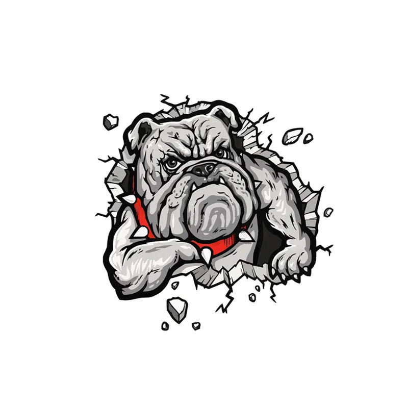 Grey dog pattern motorcycle decorative sticker with 17x17cm dimensions and customisable size