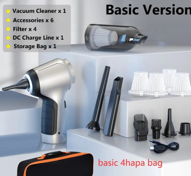 Brushless handheld vacuum cleaner with 12000Pa suction for car and home cleaning applications