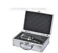 Retro metal wired stage microphone in black or silver with moving coil sensor and cardioid pickup pattern