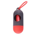 Dog poop bags holder with Velcro strap and plastic side hook showing compact 10x10x5cm dimensions