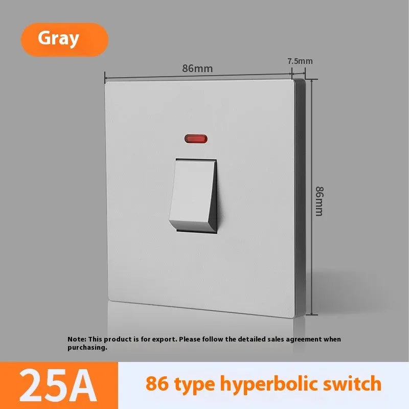 25A 45A 3P high-current plastic switch with light panel for curved rack installations in gold, grey, or white colour