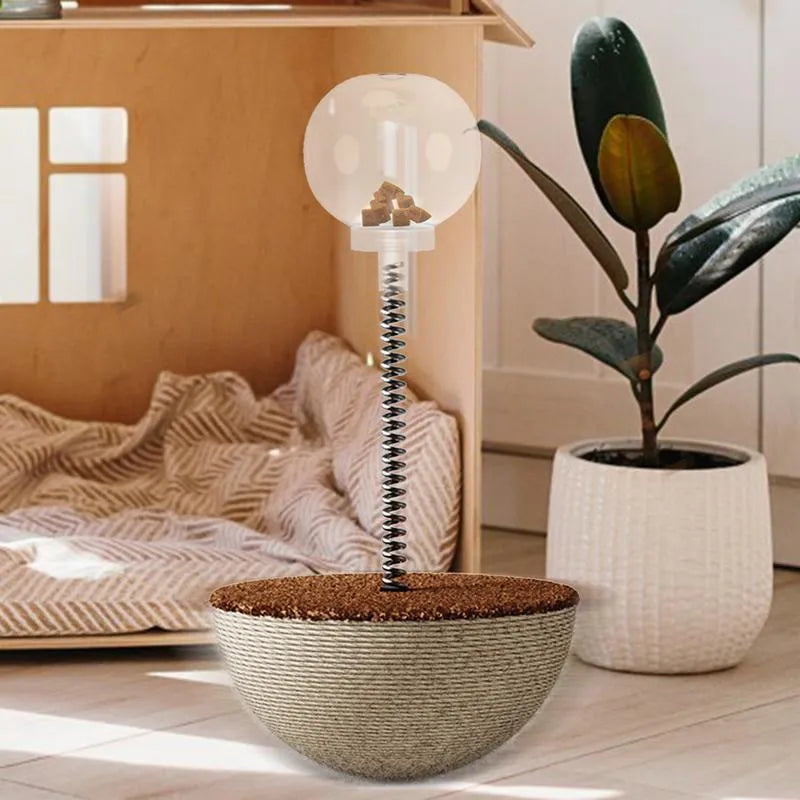 Automatic balancing cat interactive puzzle feeder toy for slow feeding with tumbler design