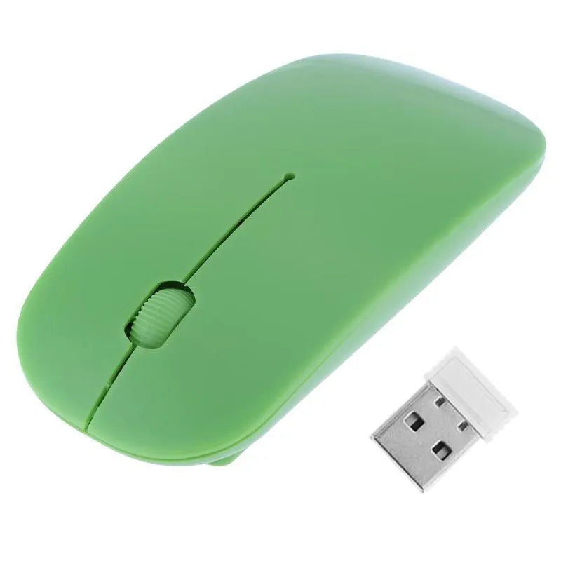 Thin wireless mouse with 10m range, 1000-1600 DPI adjustment and wear-resistant foot pads