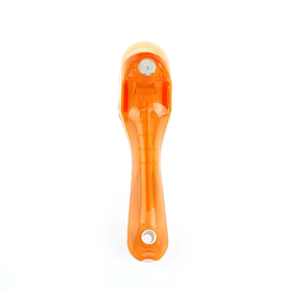 Orange and blue digital measuring spoons with magnetic snaps and hanging hole for kitchen storage