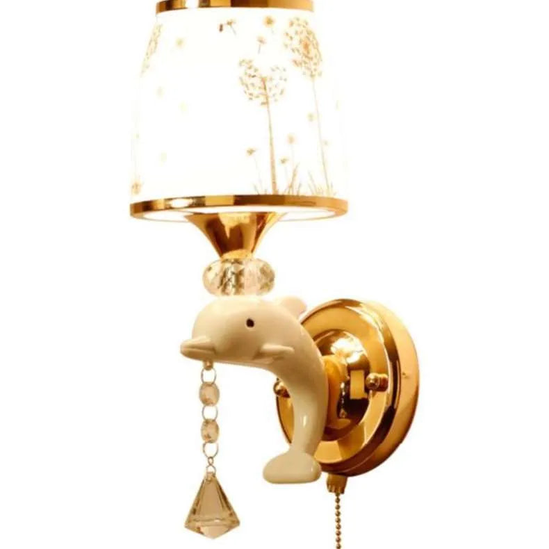 European wall lamp with glass shade in single and double head configurations for bedroom lighting